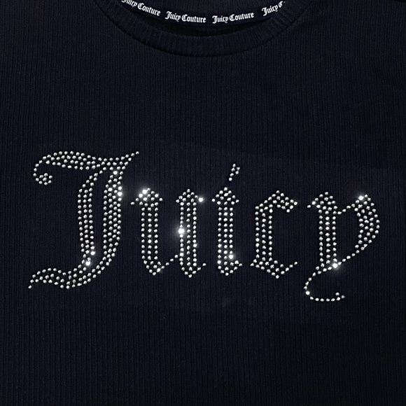 NEW Juicy Couture Black Ribbed Rhinestone Nightgown - Picture 4 of 9